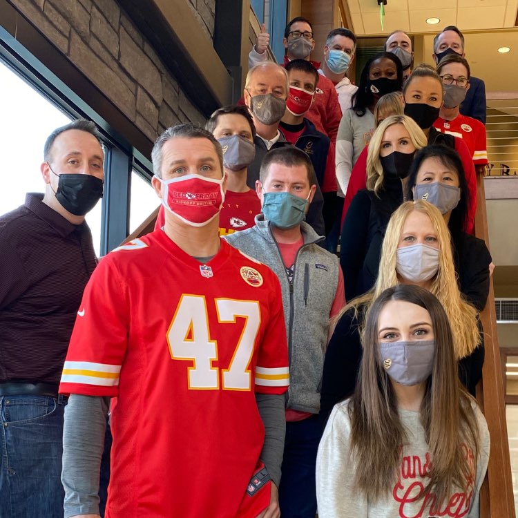 Group of Equity Bank employees wearing facemasks.